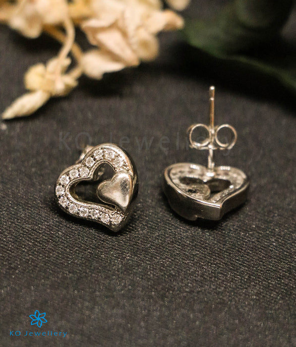 Hammered Handmade Sterling Silver Heart Earrings | Gift Idea for Women